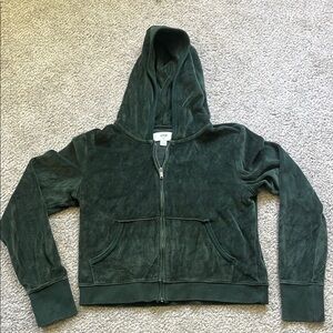 Aerie Olive Velour Hoodie